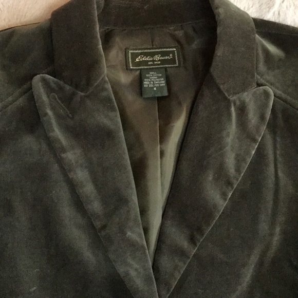 Velour Green Eddie Bauer 6 Blazer Jacket Button - Picture 6 of 8